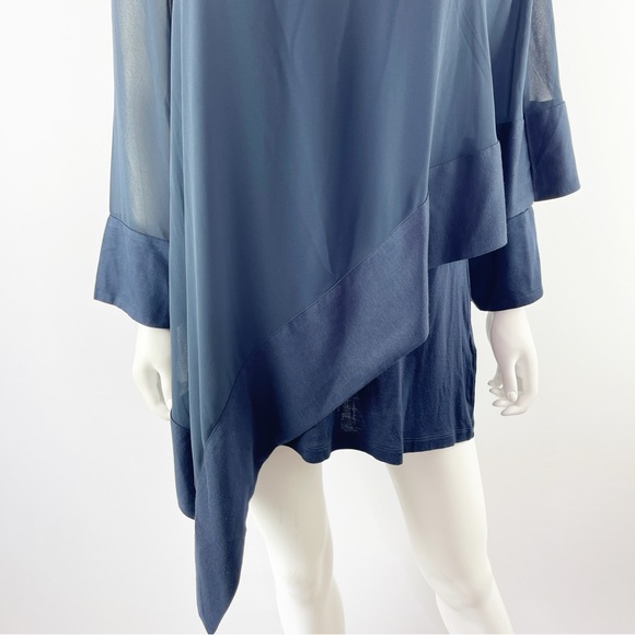 Soft Surroundings Women's Navy Blue Asymmetrical Lagenlook Tunic Top Size M - Picture 3 of 8